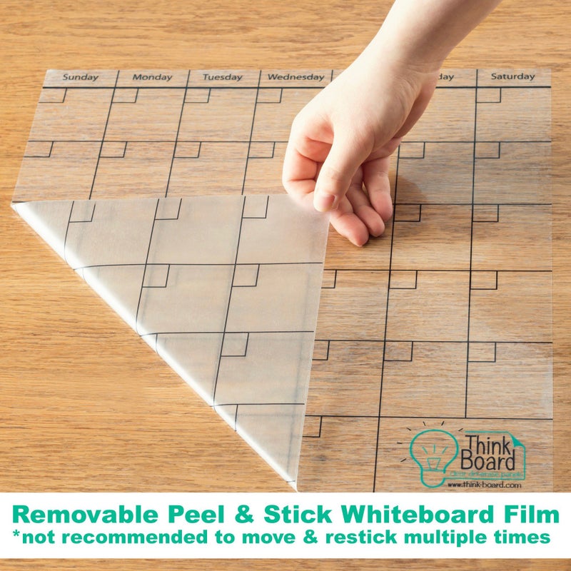 Think Board Clear Dry Erase Calendar â€“ 14"x14" Reusable Whiteboard for Wall or Fridge â€“ Removable Self-Adhesive Surface for Home, Office, Dorm, or Classroom - Image 3